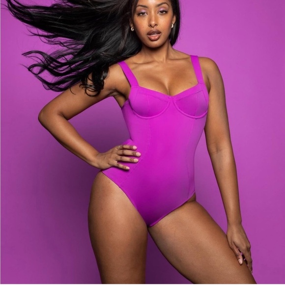 TA3 Lifty One Piece Swimsuit Underwire Lace Up Orchid Purple Size Small B/C Cup - Picture 1 of 13